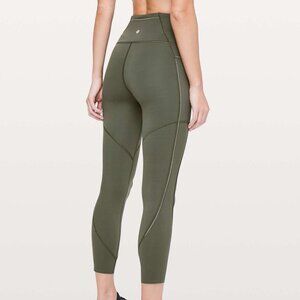Lululemon Run The Course Nulux Crop Legging Army Green Size 4